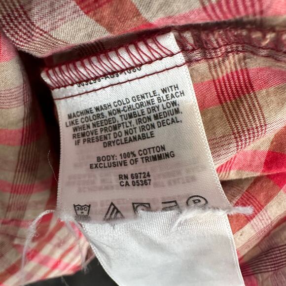 Columbia Plaid Shirt Men's XL Rapid Rivers Ii Short Sleeve Shirt Red/Beige Check - Picture 4 of 4